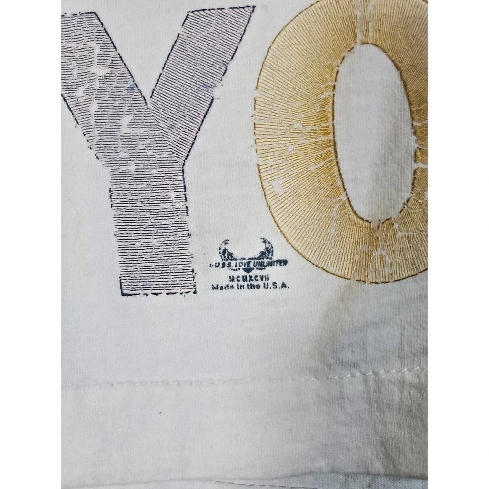 NEW YORK Crop Vintage USA Top Shirt Women’s Size Large - Picture 4 of 13